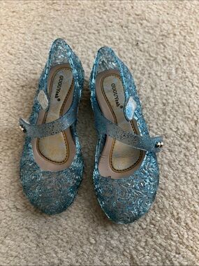 9.5 Toddler girl Guguycah Blue Jelly Mary Jane Shoes